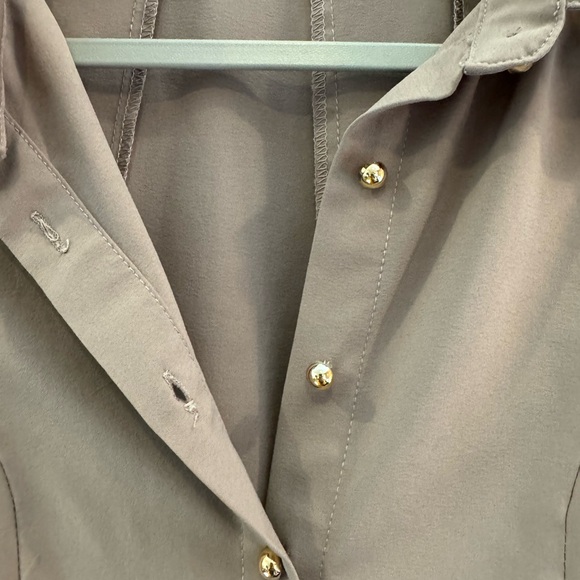 Mauve / Brown Long Sleeve Button Down Top - Picture 4 of 7